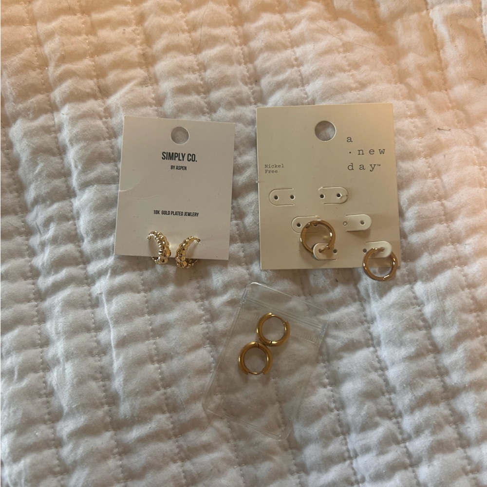 Gold huggie hoops
